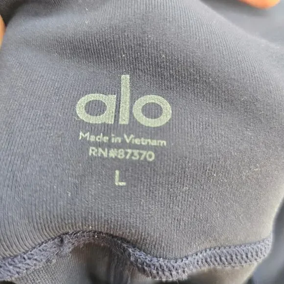 Alo Yoga Womens High Waisted Interlace Criss Cross Cutout Leggings Blue Size L - Picture 7 of 8